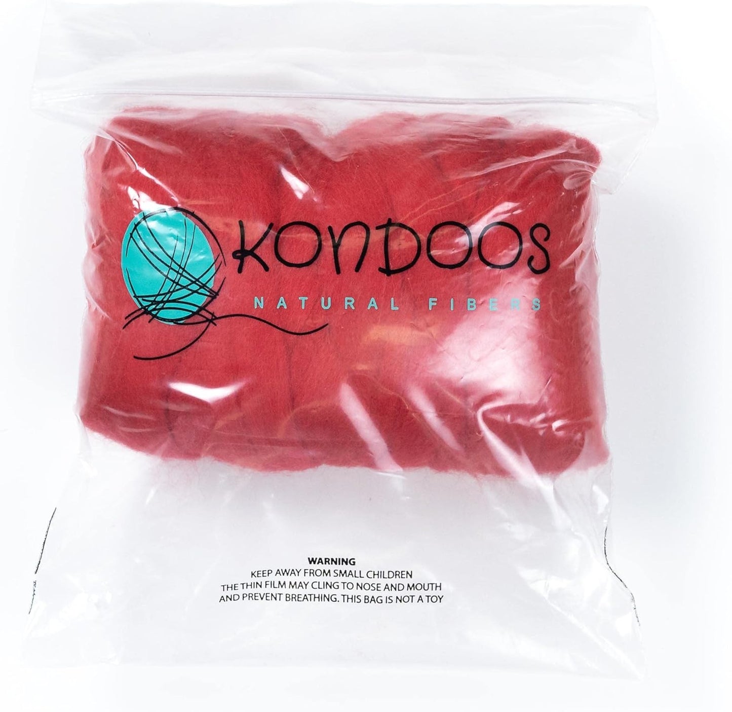 Colored Natural Wool roving, 8 OZ. Best Wool for Needle Felting, Wet Felting, handcrafts and Spinning. (Red)