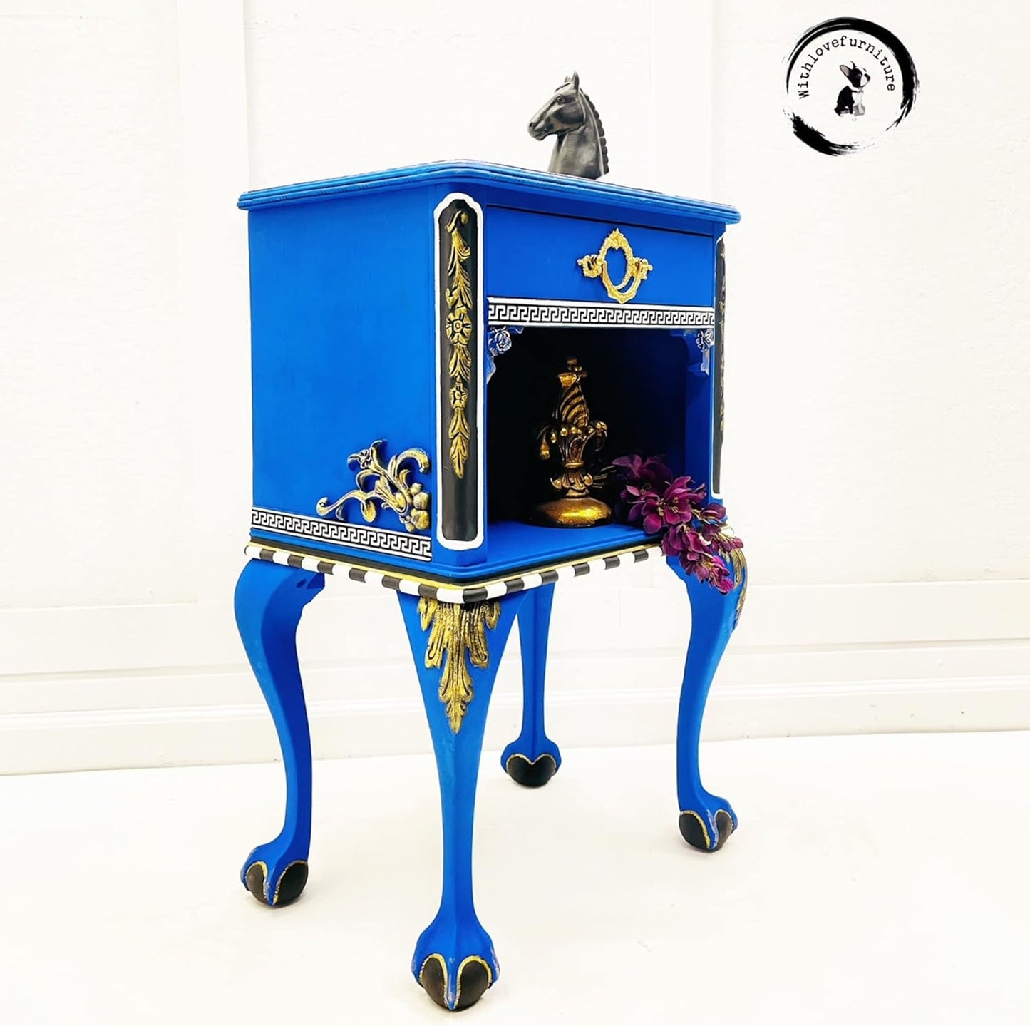 Dixie Belle Paint Company Chalk Finish Furniture Paint - Cobalt Blue (16oz) - Matte Vibrant Blue Chic Chalk Mineral DIY Furniture Paint