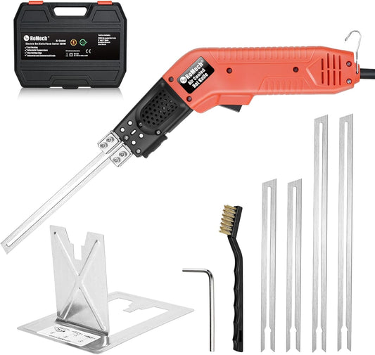 ROMECH Foam Cutter Pro Electric Hot Knife, 200W Air Cooled Styrofoam Cutting Tool Kit- with Heavy-duty Case Blades & Accessories RM-009 (200W Air Cooled)