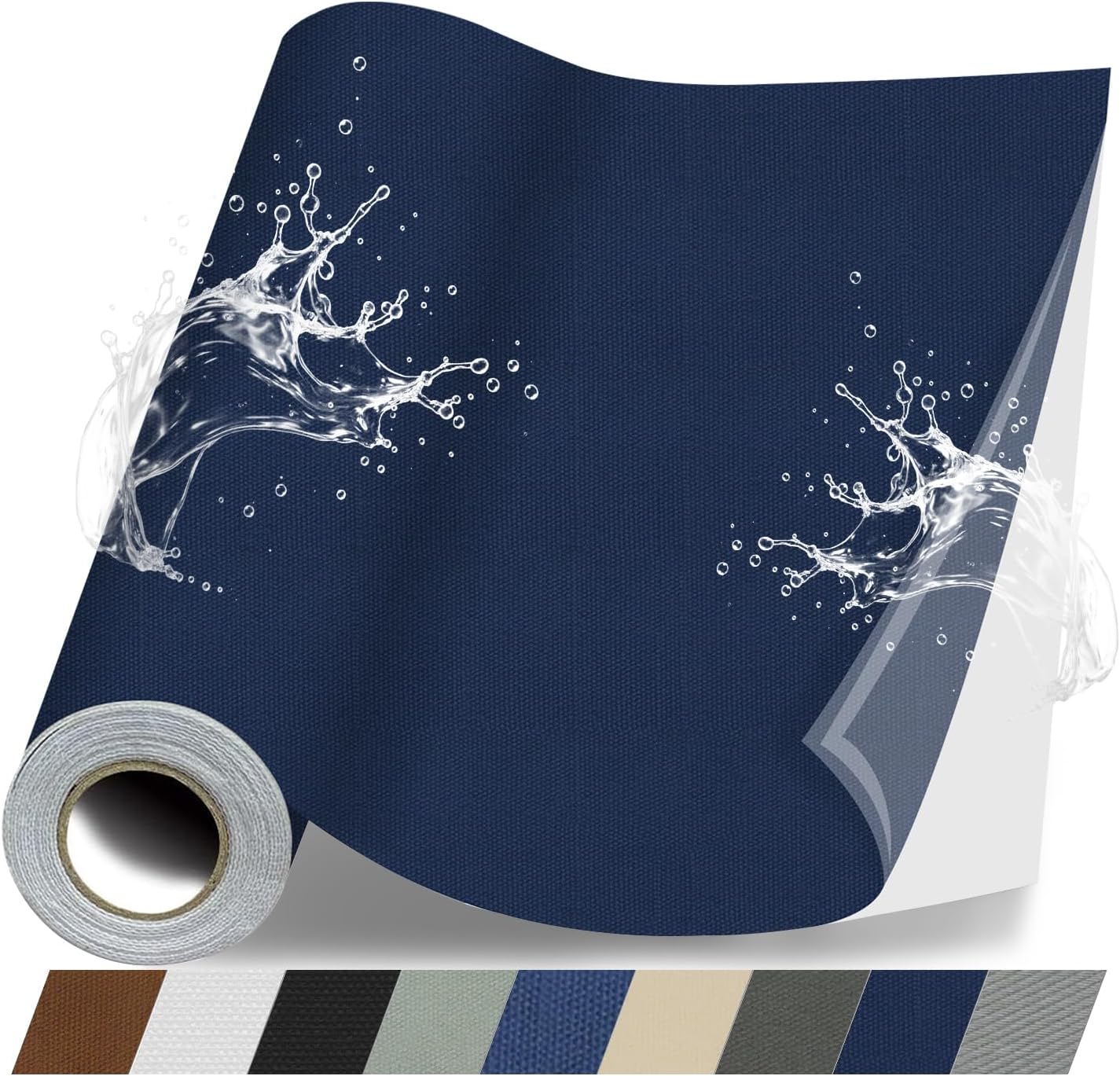 Fabric Repair Patches, Canvas Self-Adhesive Fabric Patches Tape Durable, DIY Large Canvas Repair for Sofa, Couches, Furniture, Chair, Clothing （3.5X79 Inch, Dark Blue）