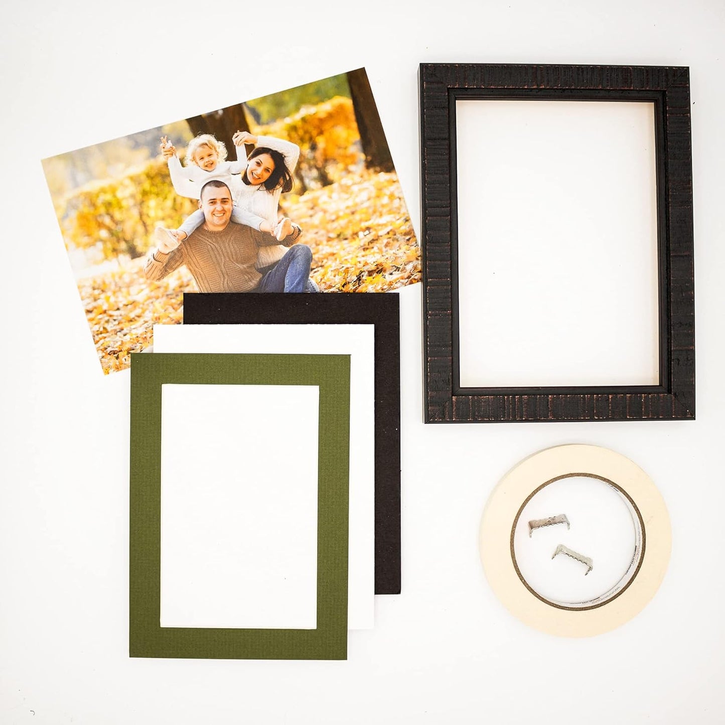 8x10 Mat for 6x8 Photo - Precut Dill Green Picture Matboard for Frames Measuring 8 x 10 Inches - Bevel Cut to Display Art Measuring 6 x 8 Inches - Acid Free ONE MAT with Backing Board & Clear Bag