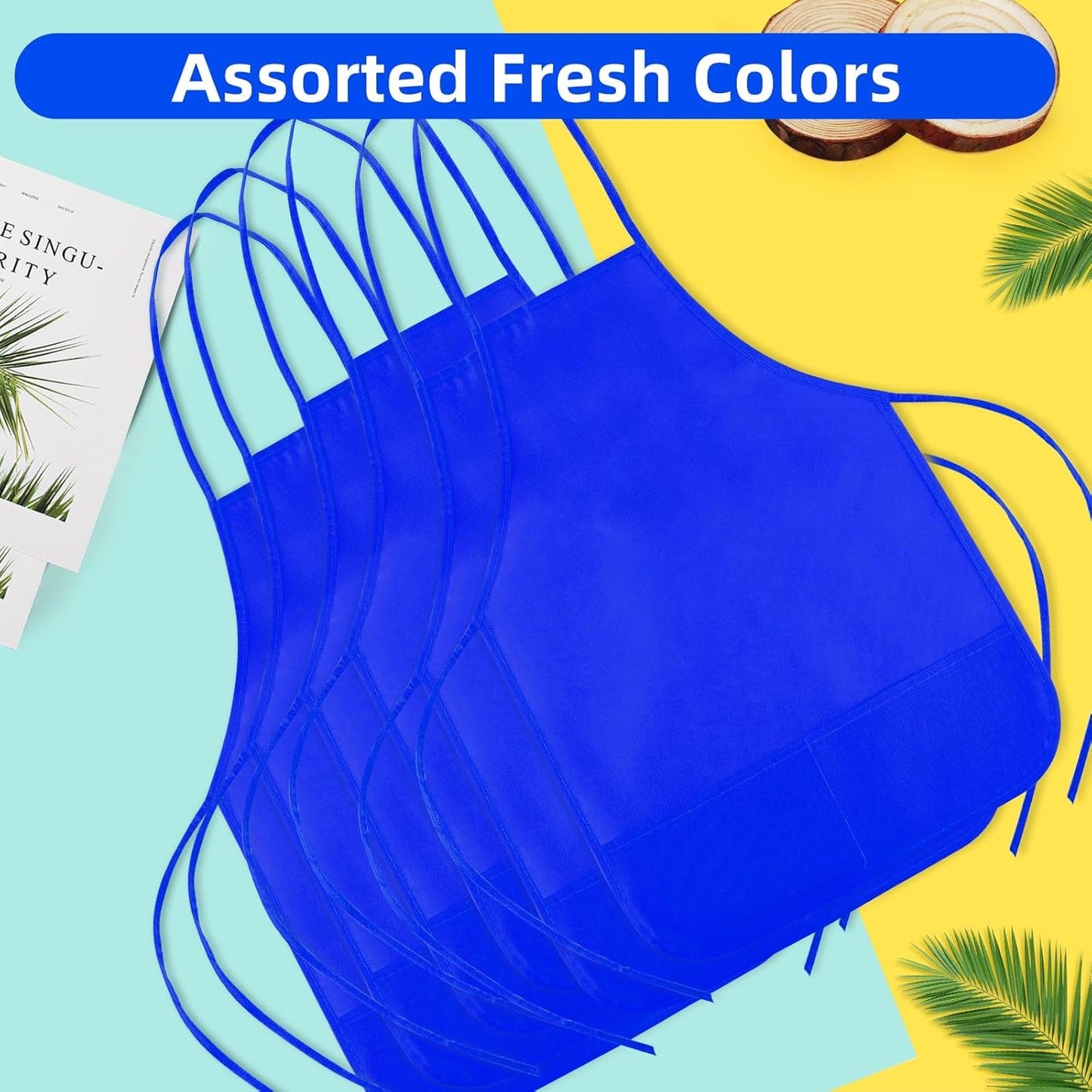 CHRORINE 6/12/24 Pack Kids Painting Apron Toddler Art Aprons for Kids Paint Apron Smock for Painting Cooking Craft Activity