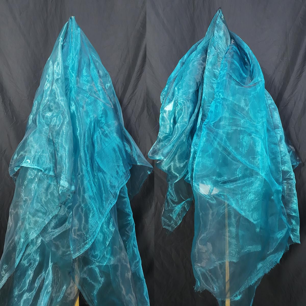 Two-Tone Iridescent Holographic Organza Fabric - 11 Yards by The Yard | Lightweight Sheer Tulle | for Wedding Dresses, Party Decor, DIY Crafts, Shiny Backdrops(Midnight Blue)