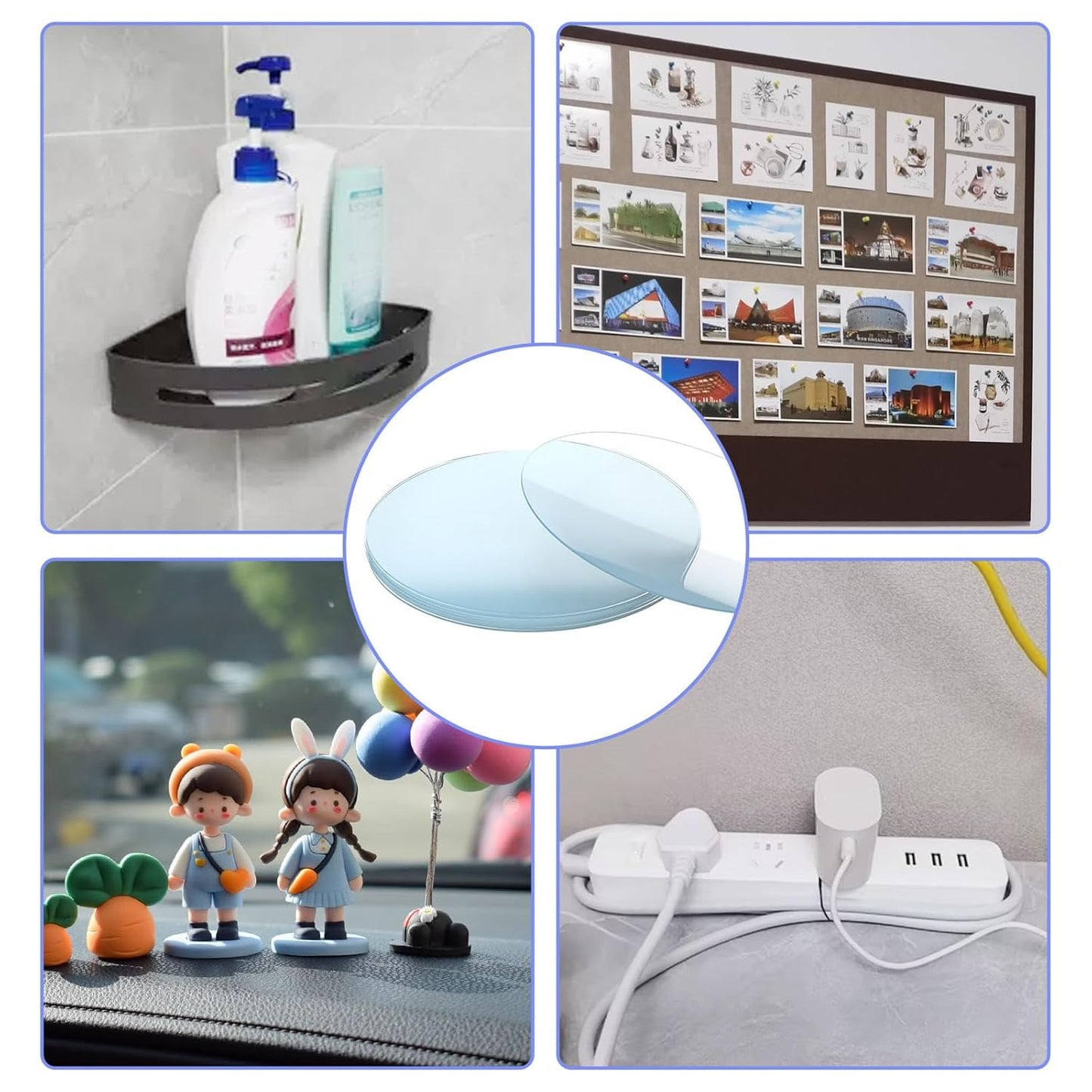 30PCS Heavy Duty Double Sided Adhesive Mounting Circle Tape- Waterproof,Strong Adhesion,Clear, High Strength,No Residue Removability for Hanging,Wall Mounting, Home Decor,Adhesive for Shower