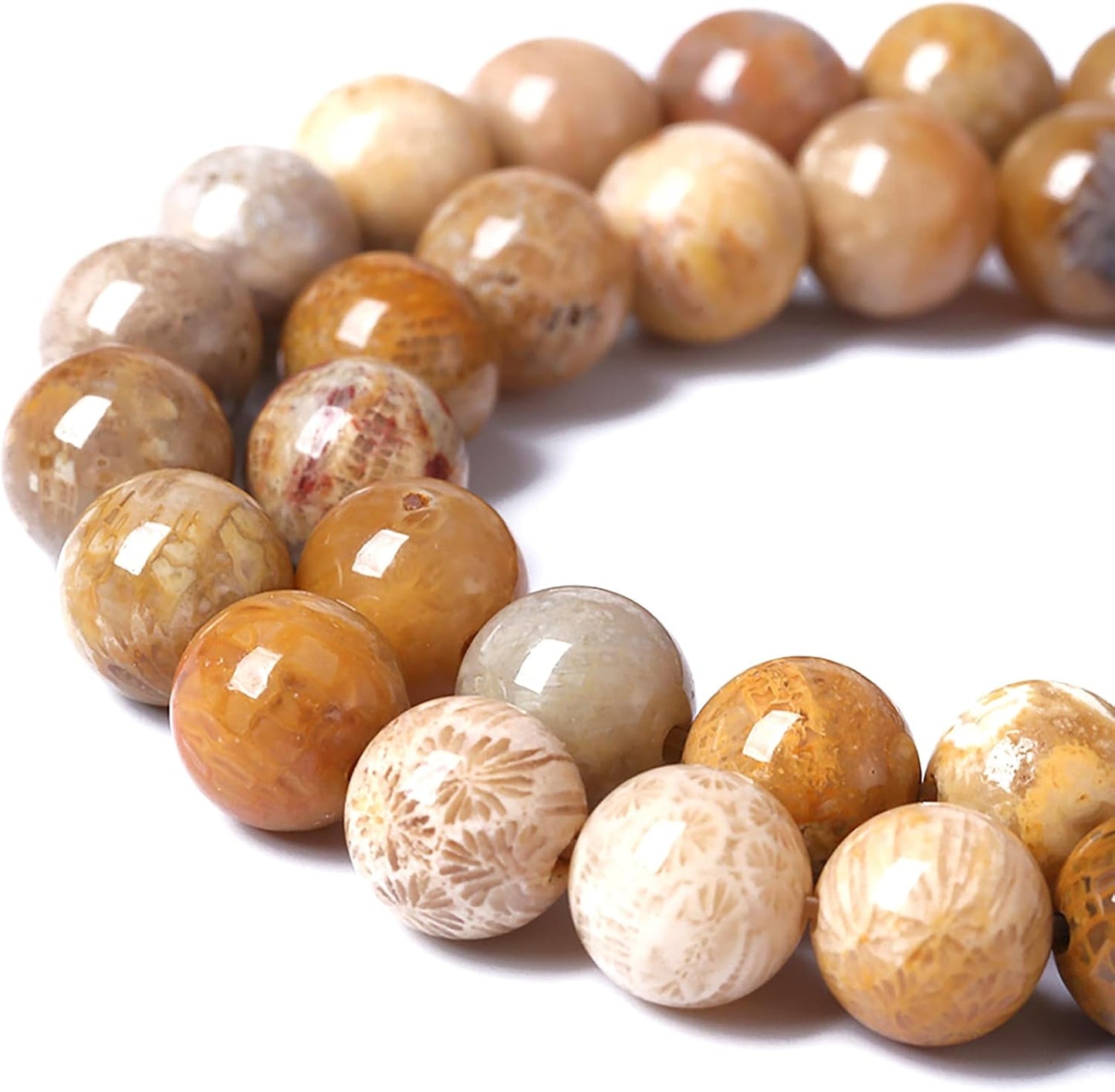 4MM Coral Jade Stone Beads Chrysanthemum Gemstone Round Crystal Energy Jade Beads for Jewelry and Bracelets Making 180pcs 2 Strands 32"
