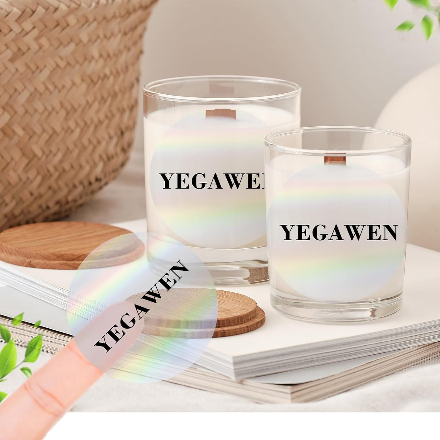 3" Round Transparent Clear Thermal Label Stickers, Holographic Clear Self-Adhesive Direct Thermal Labels, Perforation Line Design& Waterproof- 200 Sheets