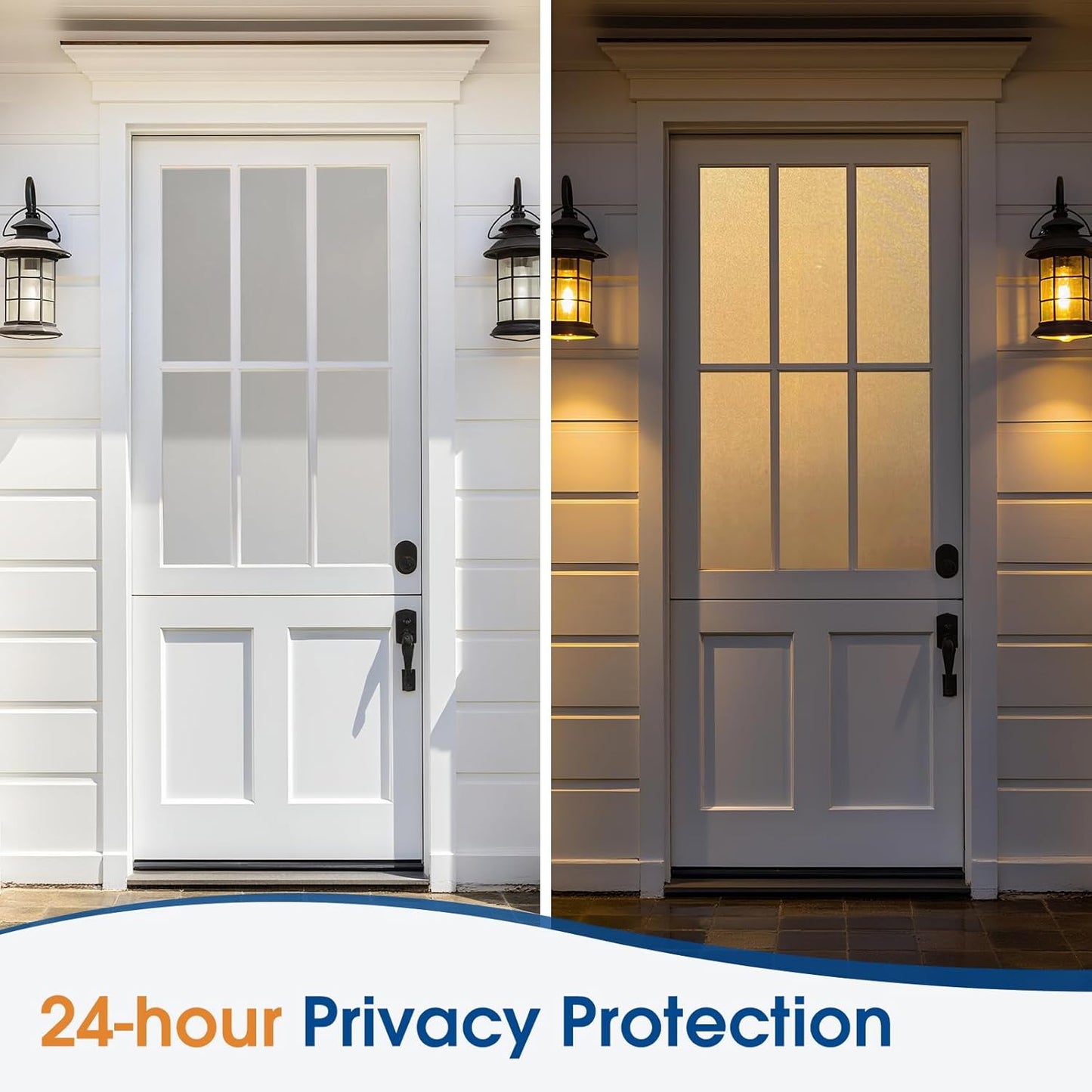 Homein Frosted Glass Window Privacy Film with Tools UV Blocking Privacy Film for Glass Windows, Static Cling No Glue Removable Reusable Anti Glare for Home Day and Night, Pure 23.6x78.7 inch