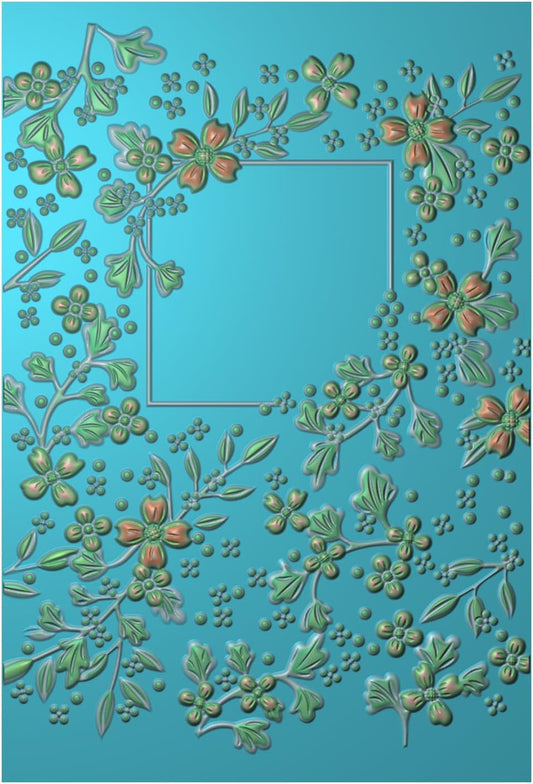 BAOFALI 3D Embossing Folder for Card Making,Cherry Blossom Plastic Texture Fades Embossing Folder Template for Scrapbooking and Other Paper Craft Album Stamps DIY Decoration 6.3" L x 4.5" W