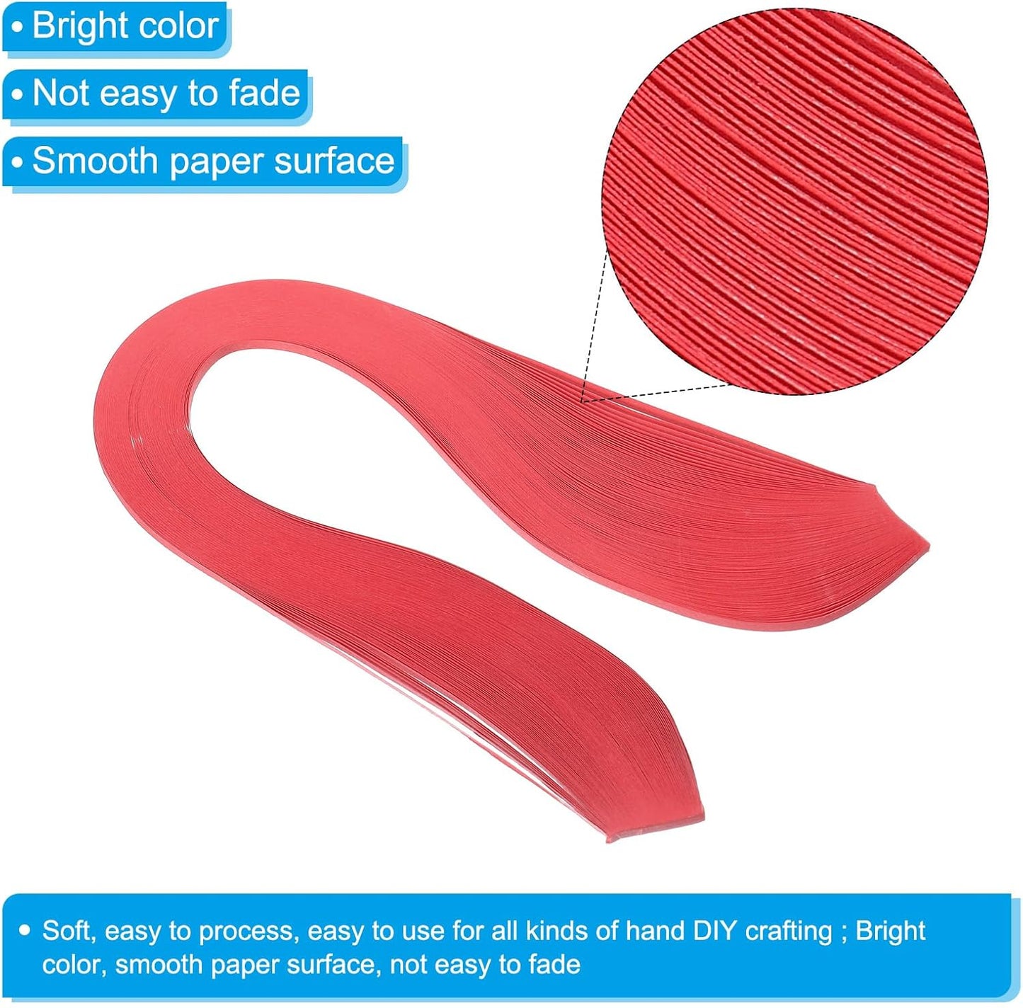 PATIKIL 600pcs Quilling Strips Paper 1/8"(3mm) 39cm Origami Paper Quilling Strip for Art DIY Hand Craft Christmas, Red