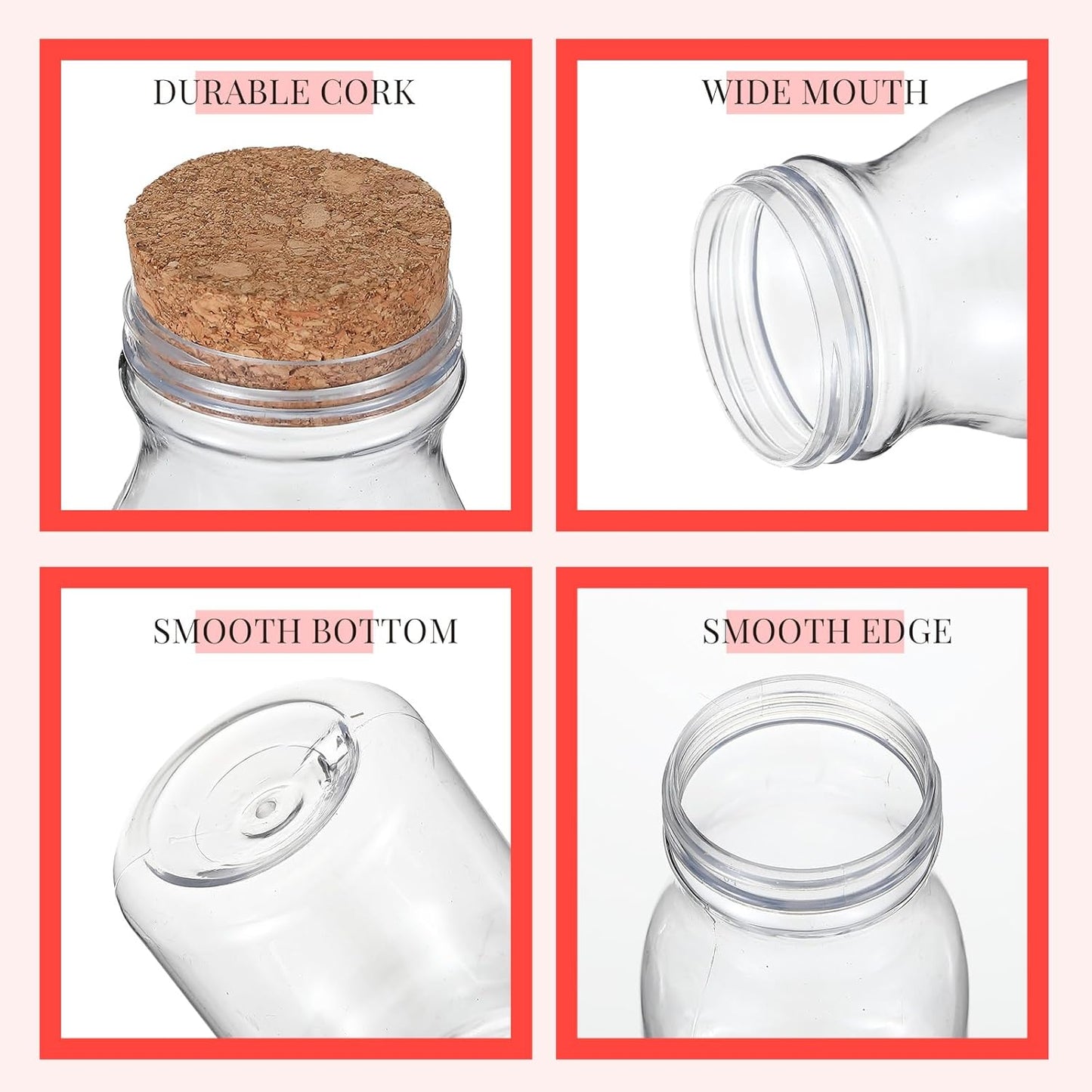 Wettarn 120 Pcs Transparent Red D4 Dice6 Pcs Pot Bottles Plastic Favor Jars with Cork Lids Healing Potion Bottles Polyhedral Dice Set for Party Favors Table Games(Novel Style)