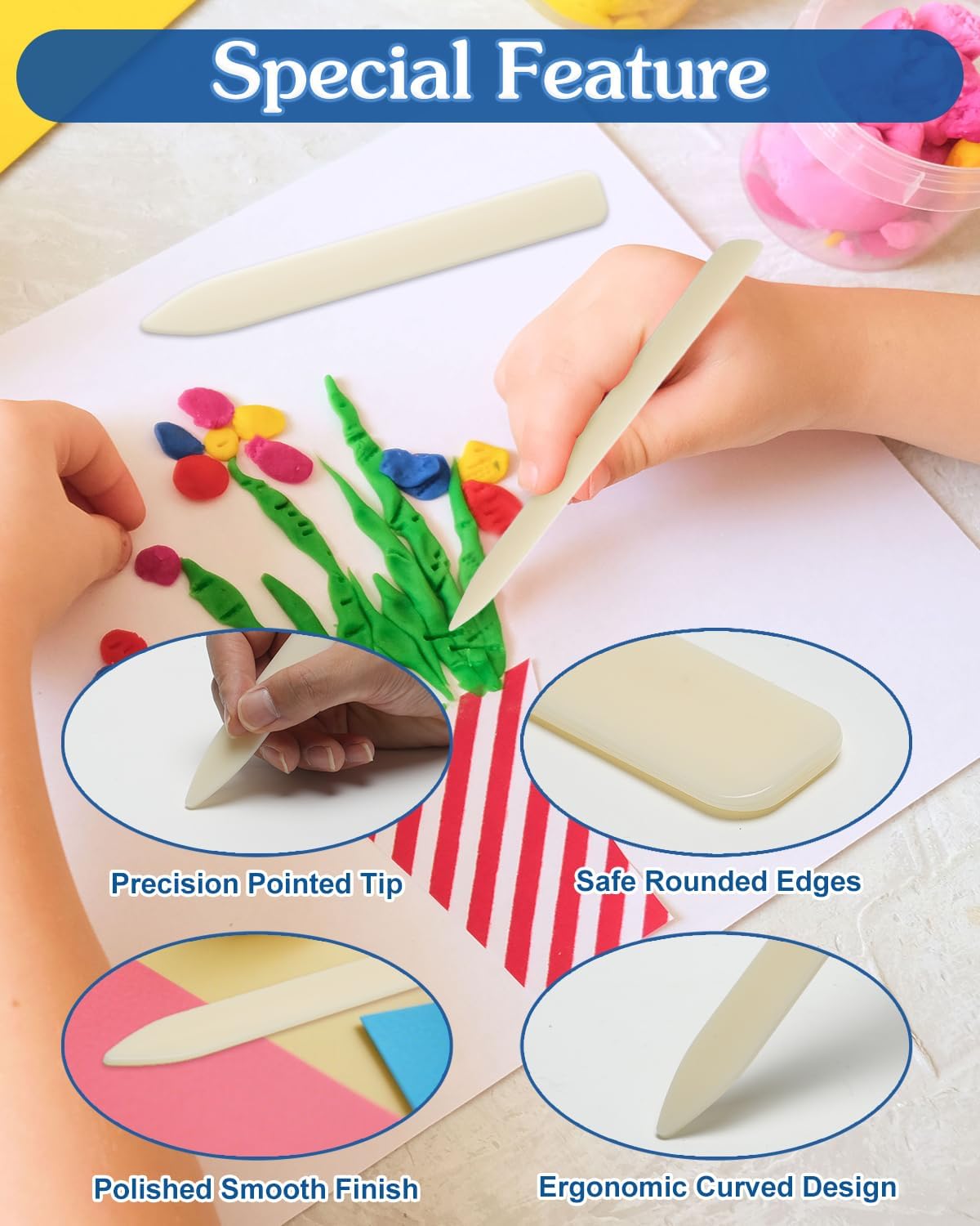 UCEC 20 Pack Premium Bone Folder Tool, Plastic Bone Folder Crafts Scoring Folding Creasing Paper Crafting Supplies Scrapbooking Tool for Paper Leathercrafts Bookbinding & DIY Card Making