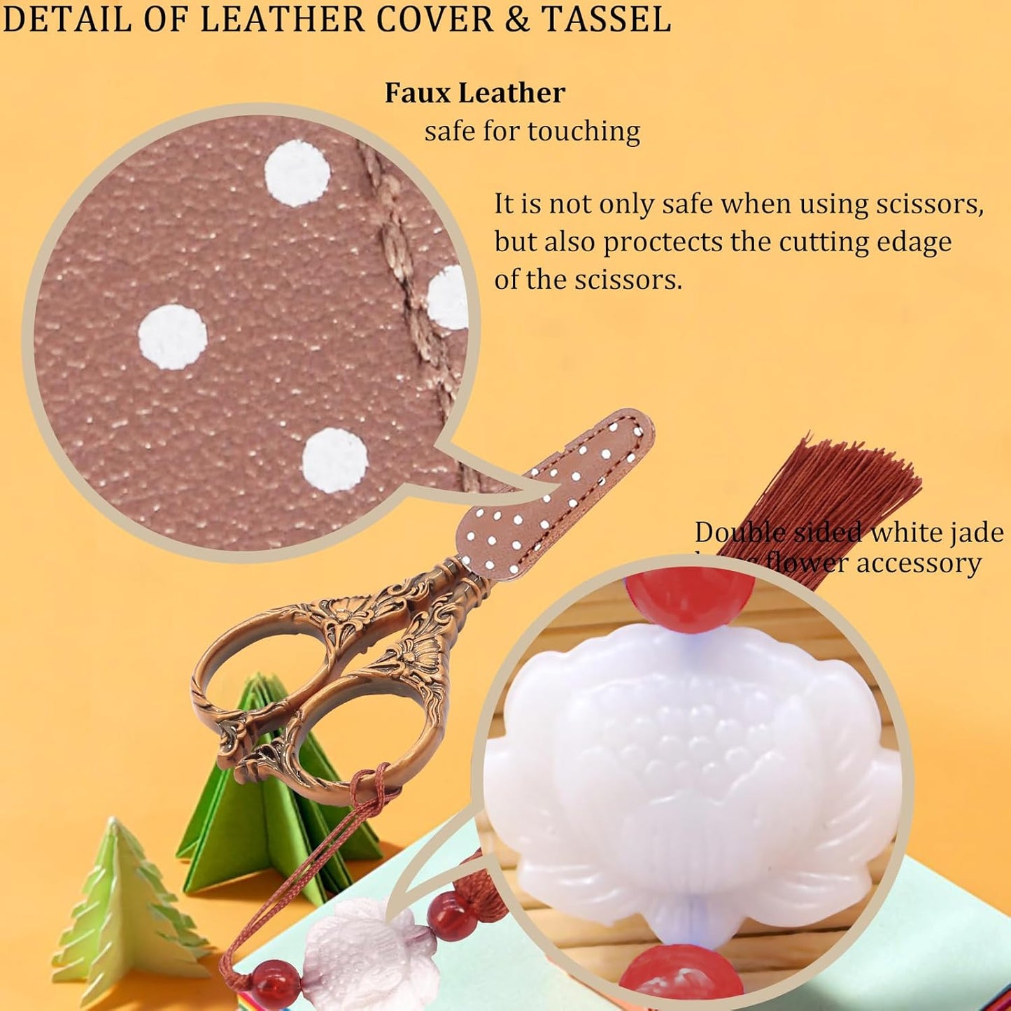 BIHRTC 4.5Inch Small Sewing Scissors Nail Clipper with Cover Tassel Stainless Steel Shears Dressmaker Precision Scissor Mini DIY Tool for Craft Needlepoint Sewing Artwork Housework