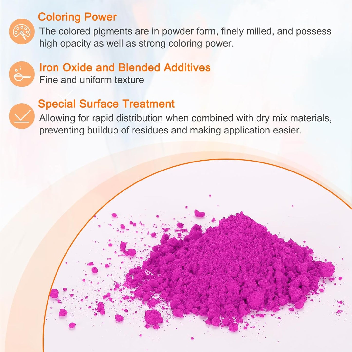 HARFINGTON Iron Oxide Powder Concrete Pigment 325 Mesh 3.5oz (100g) Iron Oxide Grout Pigment for Pastel Tile Paint Concrete Cement, Rose Red