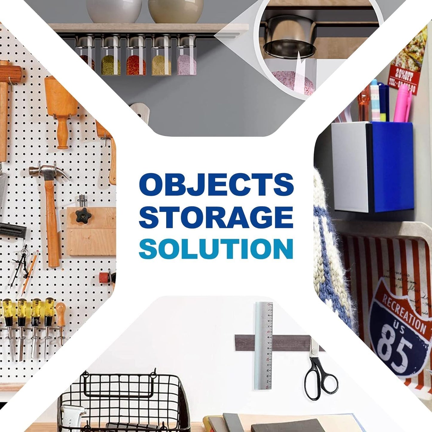 Rammos Magnetic Strips with Adhesive Backing 6 Pack(Each 12 inches x 1 inch) Extra Strong and Heavy Duty Adhesive Magnetic Strips for Tools, Knifes, and Crafts