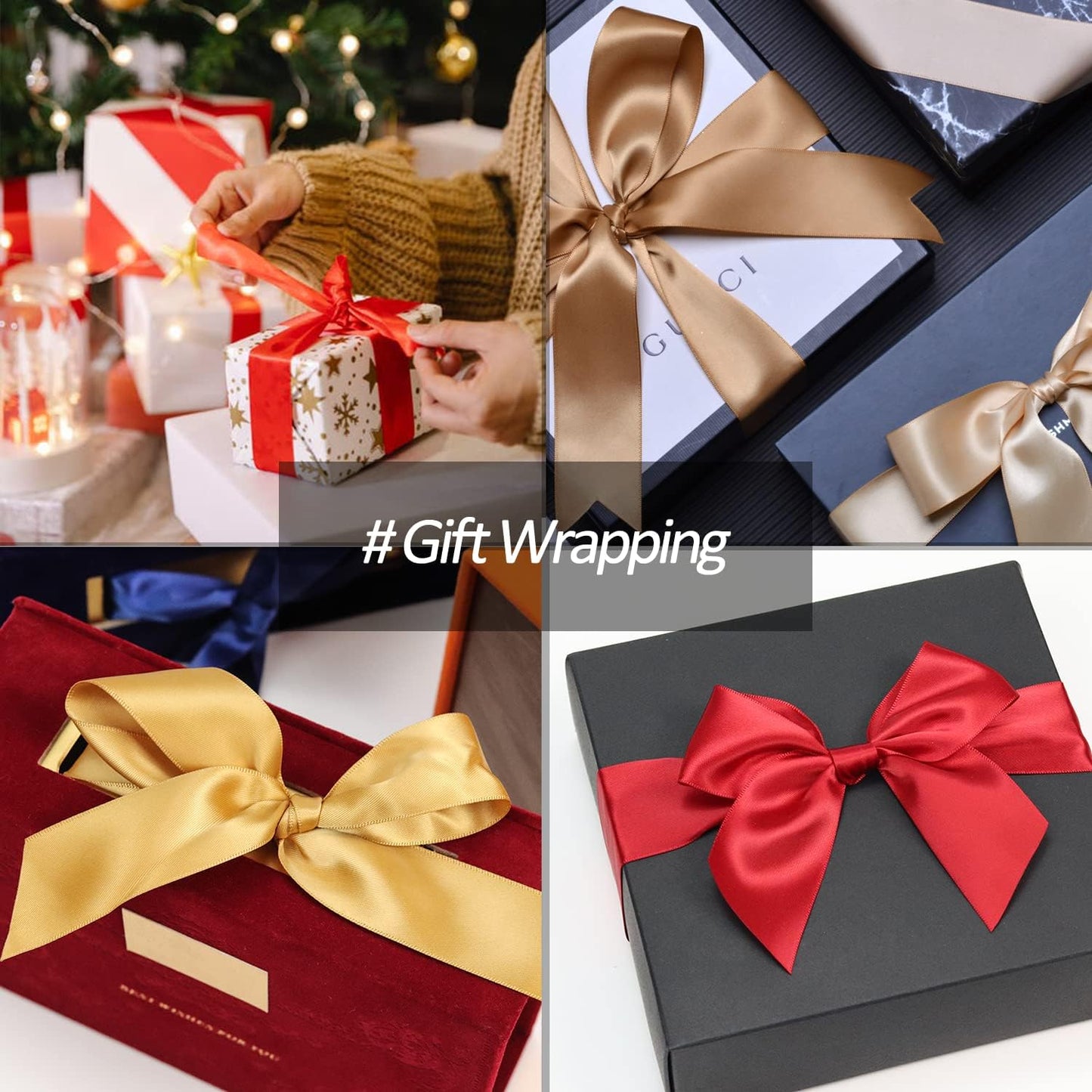 1" Wide x 100 Yards Single Face Polyester Satin Ribbon, Satin Ribbon for Crafts, Gift, Hair Bows, Wedding Party Decoration, Bow Making & Other Projects (Red)