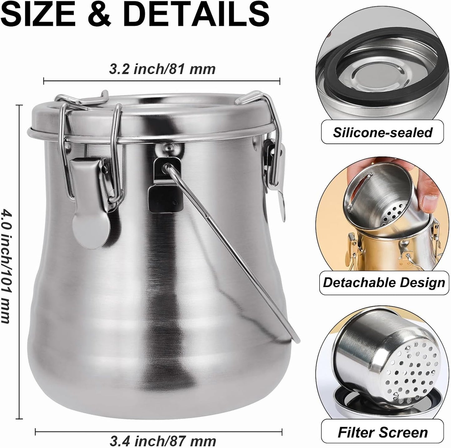 Paint Brush Cleaner, Stainless Steel Airtight Brush Holder and Organizer with Removable Porous Filter for Painting (20.3 oz/600 ml)