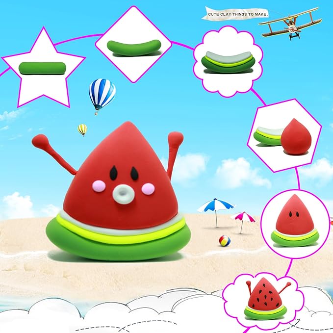 Air Dry Clay 96 Colors, Modeling Clay Kit, Model Magic Sculpting Set, Ultra Light & Soft, Safe Non-Toxic DIY Art and Crafts School Projects, Home Party Favors Toy for Boys & Girls Kids