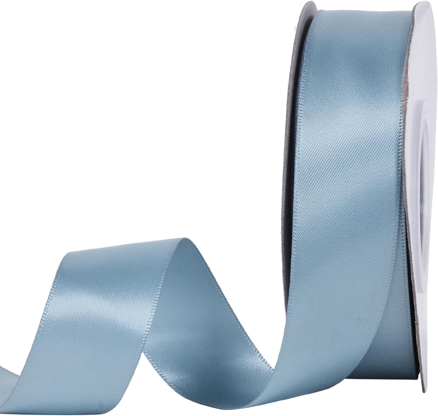 YAMA Dusty Blue Double Faced Satin Ribbon, 1 Inch 25 Yards, Great for Crafts Bows Flower Bouquet Wedding Home Decor Gift Wrapping