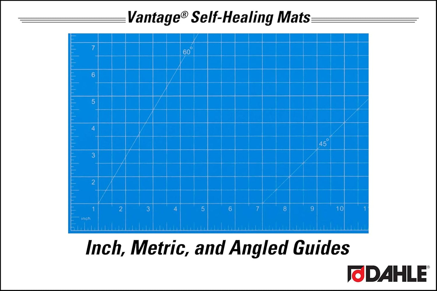 Dahle Vantage 10693 Premium Self-Healing Cutting Mat, 24"x36", 1/2" Grid, 5 Layers for Max Healing, Perfect for Crafts & Sewing, Blue