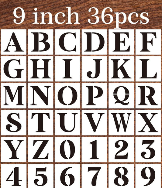 9inch Alphabet Stencils for Painting Reusable Letter Stencils Large Letters Drawing Templates for Art Crafts Holiday Decor