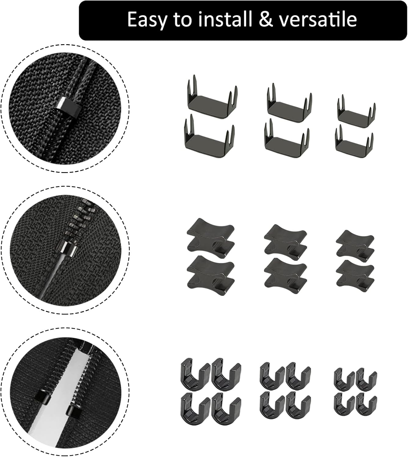 105 Pieces Zipper Repair Kit #3#5#8, Zipper Replacement with Install Plier for Repairing Coats, Jackets, Tents, Backpacks, Sleeping Bag, Luggage