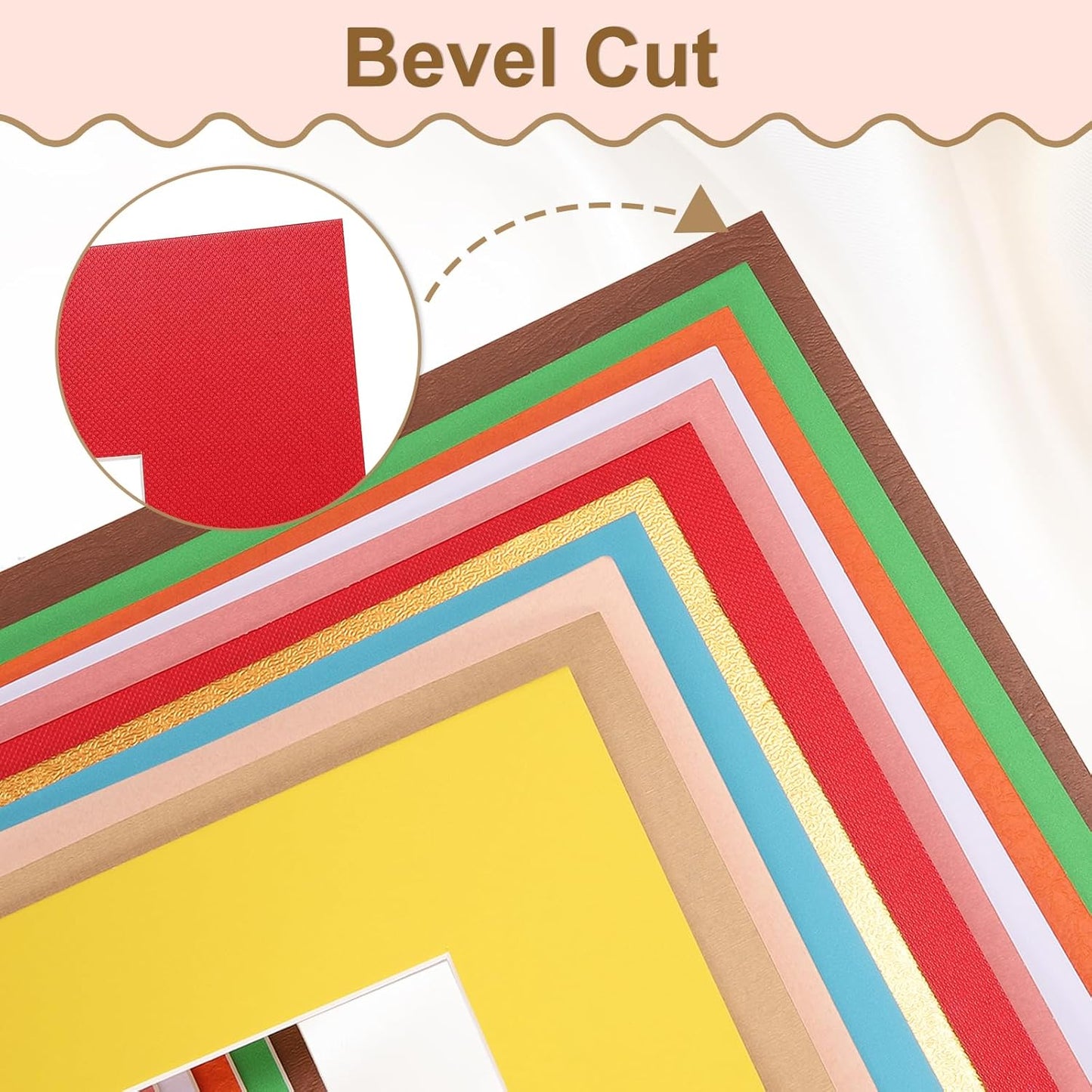 uxcell Picture Mats, 8 x 10 Mat Board Center for 5 x 7 Pictures Acid Free White Core Bevel Cut Frame Mattes with Backing for Display Art Measuring, Pink