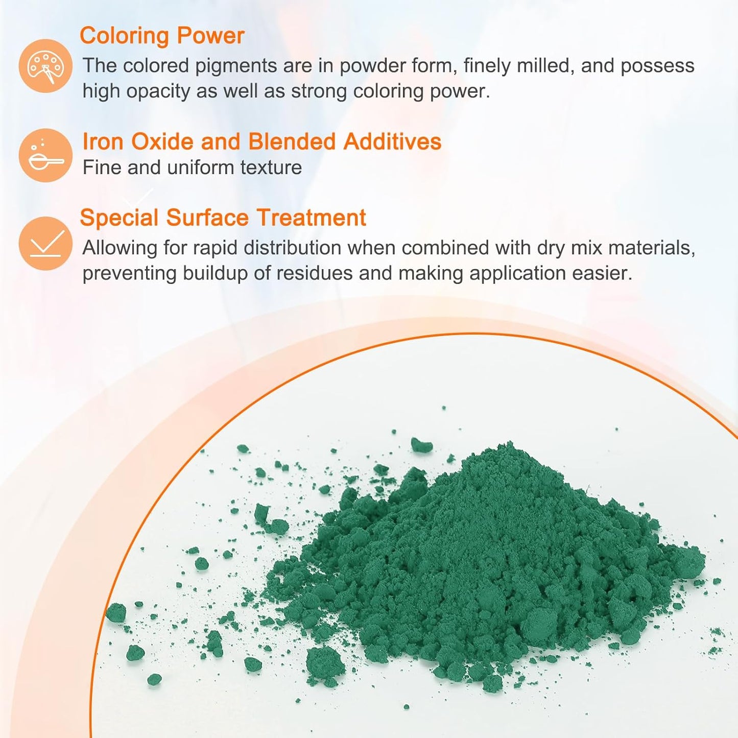 HARFINGTON Iron Oxide Powder Concrete Pigment 325 Mesh 3.5oz (100g) Iron Oxide Grout Pigment for Pastel Tile Paint Concrete Cement, Olive Green