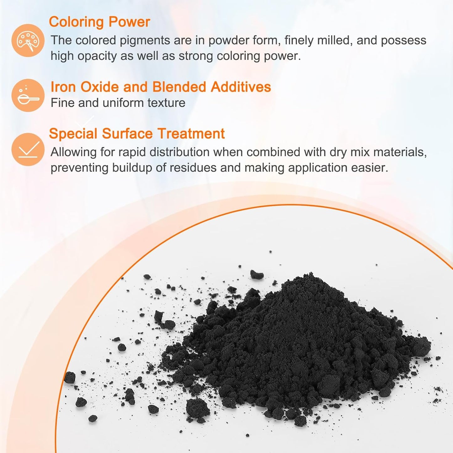 HARFINGTON Iron Oxide Powder Concrete Pigment 500 Mesh 3.5oz (100g) Iron Oxide Grout Pigment for Pastel Tile Paint Concrete Cement, Carbon Black