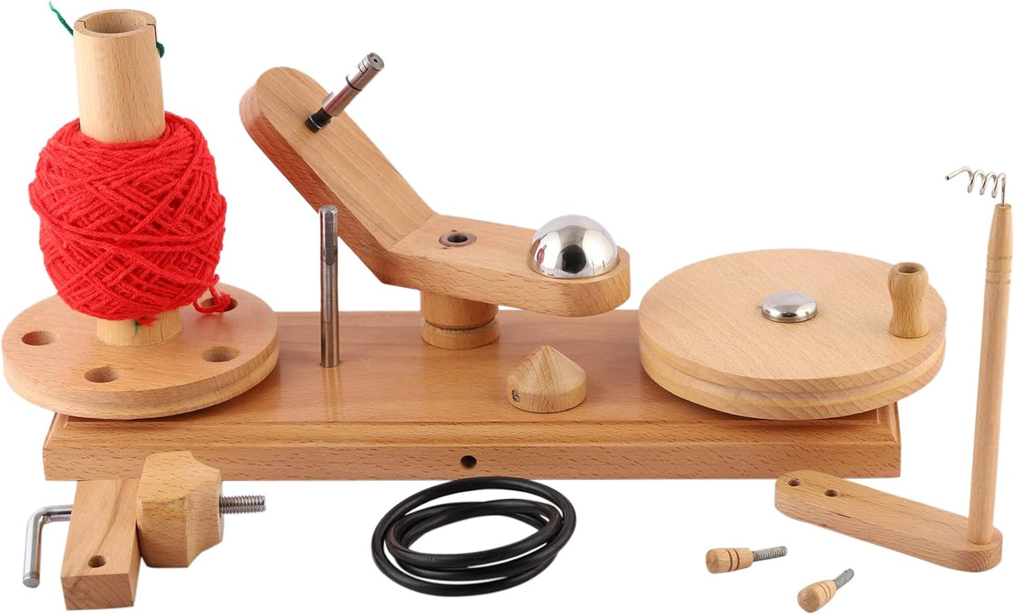 Yarn Winder – Large Handcrafted Wooden Ball Winder for Knitting, Crocheting & Weaving – Heavy-Duty Natural Beachwood Yarn Winder for 8-12 oz Yarn Cakes