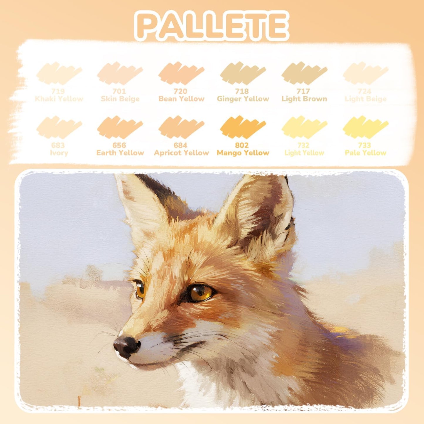 Guangna 12 Skin Tone Dual Tip Acrylic Paint Markers, Brush Tip & Chisel Tip Acrylic Paint Pens for Rock, Wood, Glass, Paper, Coloring Book, Ceramic, Canvas, Water-Based Ink