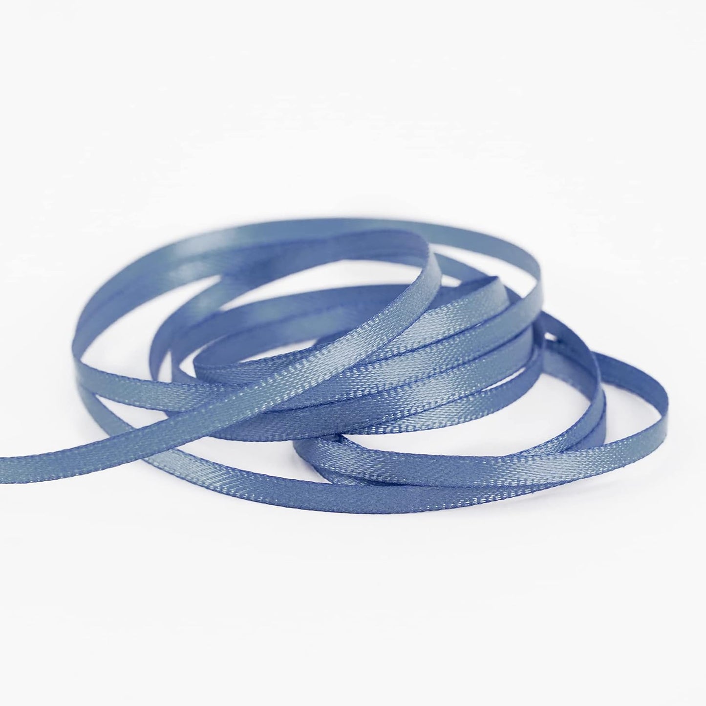 HUIHUANG 1/8" Smoke Blue Ribbon Continuous 100 Yards Solid Color Double Faced Thin Ribbon Silk Satin Ribbon for Wedding Invitation Cards Crafts Sewing Hanging Tags Gift Wrap