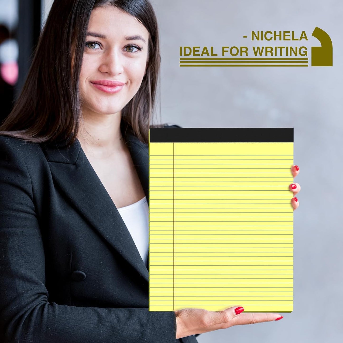 12 Pack Legal Pads 8.5" x 11" College Ruled Yellow Note Pads 8.5 x 11 Inch Micro-Perforated Notepad 600 Sheets in Total Lined Writing Paper Notebook for Office, School Supplies & To-Do Lists