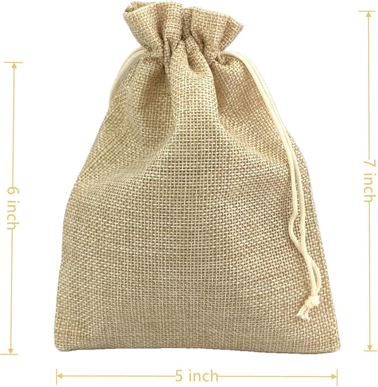Palmhomee Pack of 25 Burlap Gift Bags with Drawstring Linen Jewelry Pouches Wedding Hessian Jute Bags for Birthday and Treat Pouches Party Wedding Favors Gift (5x7 Inch, Ivory)
