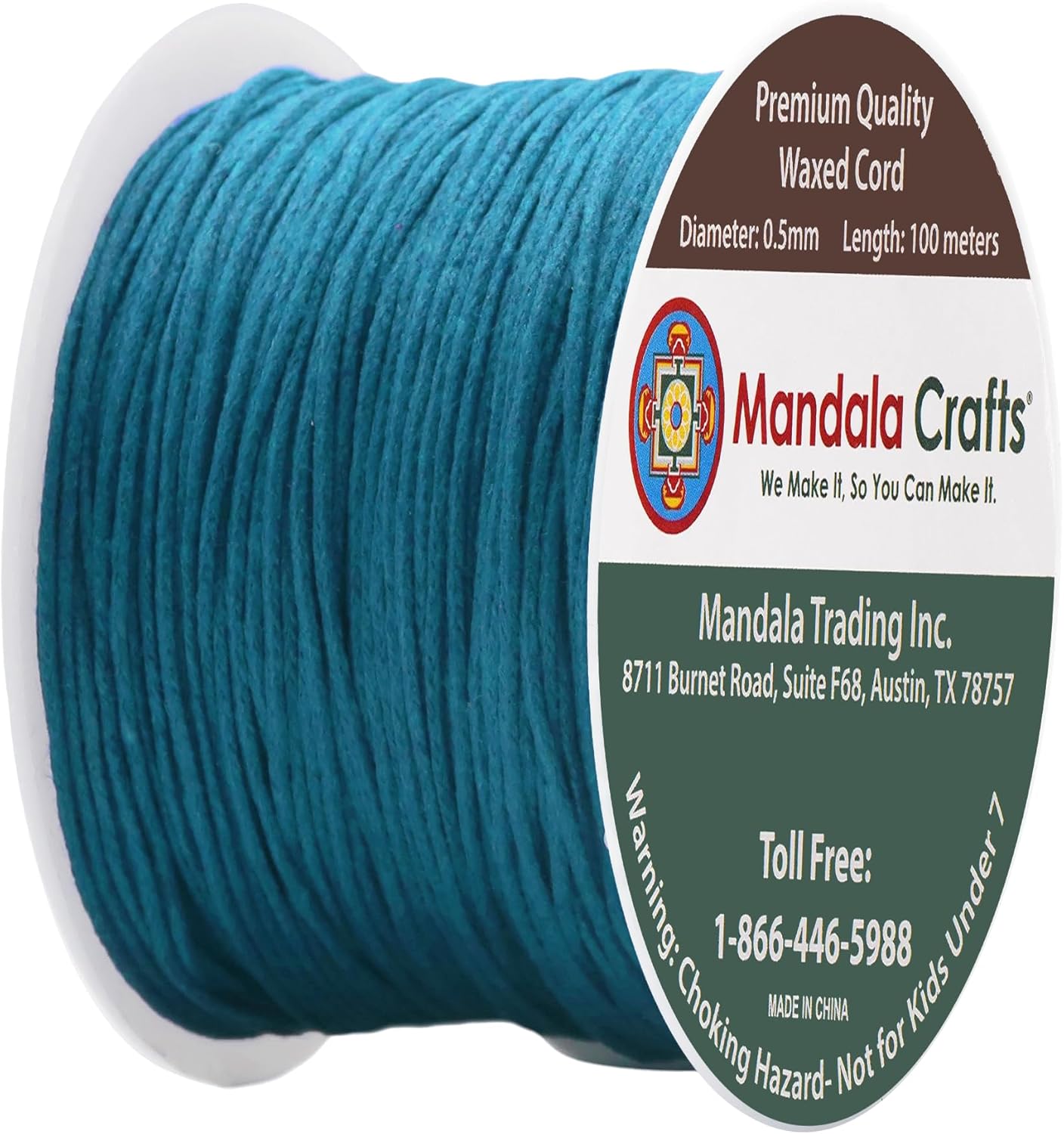 Mandala Crafts 0.5mm 109 Yards Dark Blue Cotton Waxed Cord for Jewelry Making Bracelet Cord Waxed String - Beading String Thread Jewelry Cords for Necklaces String