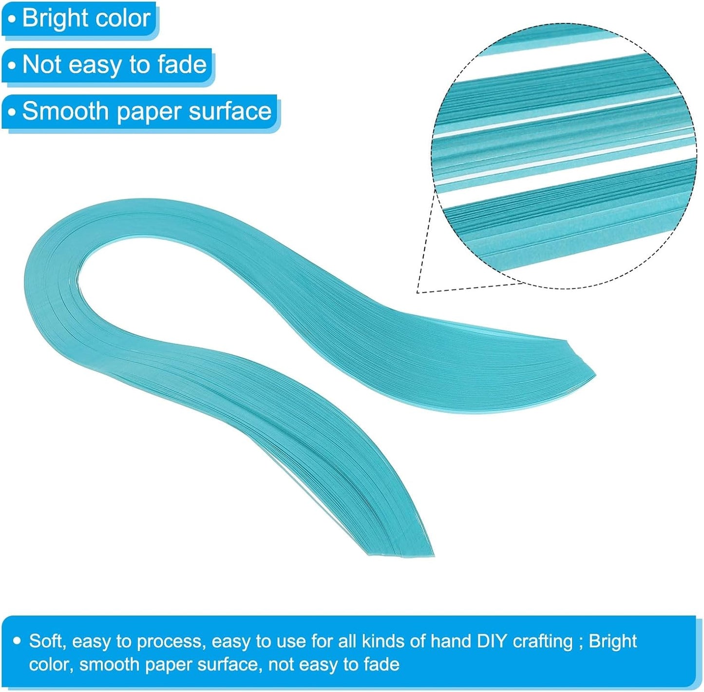 PATIKIL Quilling Strips Paper 600pcs 1.5mm 39cm Origami Paper Quilling Kits for Art DIY Hand Craft Christmas, Turquoise Blue