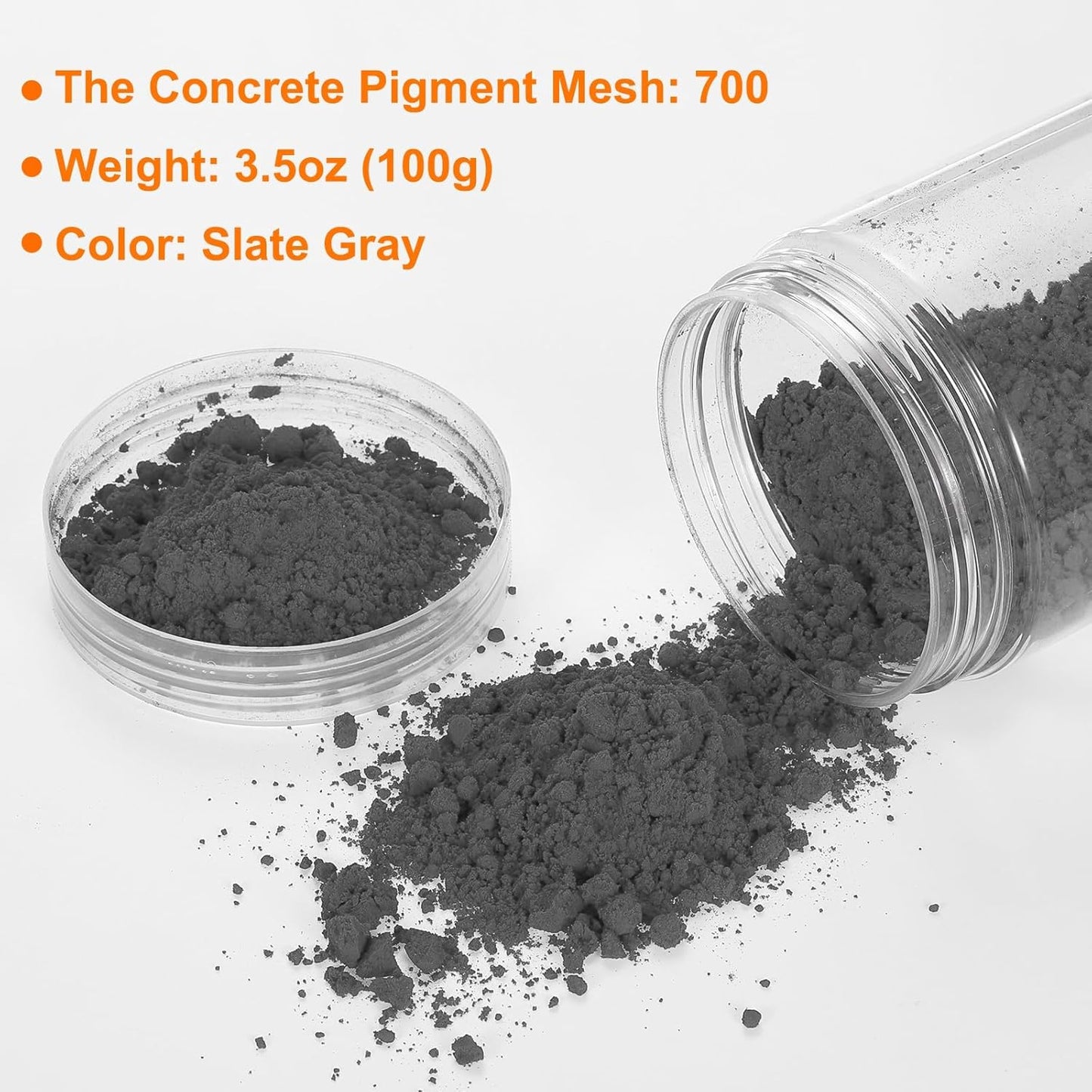 HARFINGTON Iron Oxide Powder Concrete Pigment 700 Mesh 3.5oz (100g) Iron Oxide Grout Pigment for Pastel Tile Paint Concrete Cement, Slate Gray