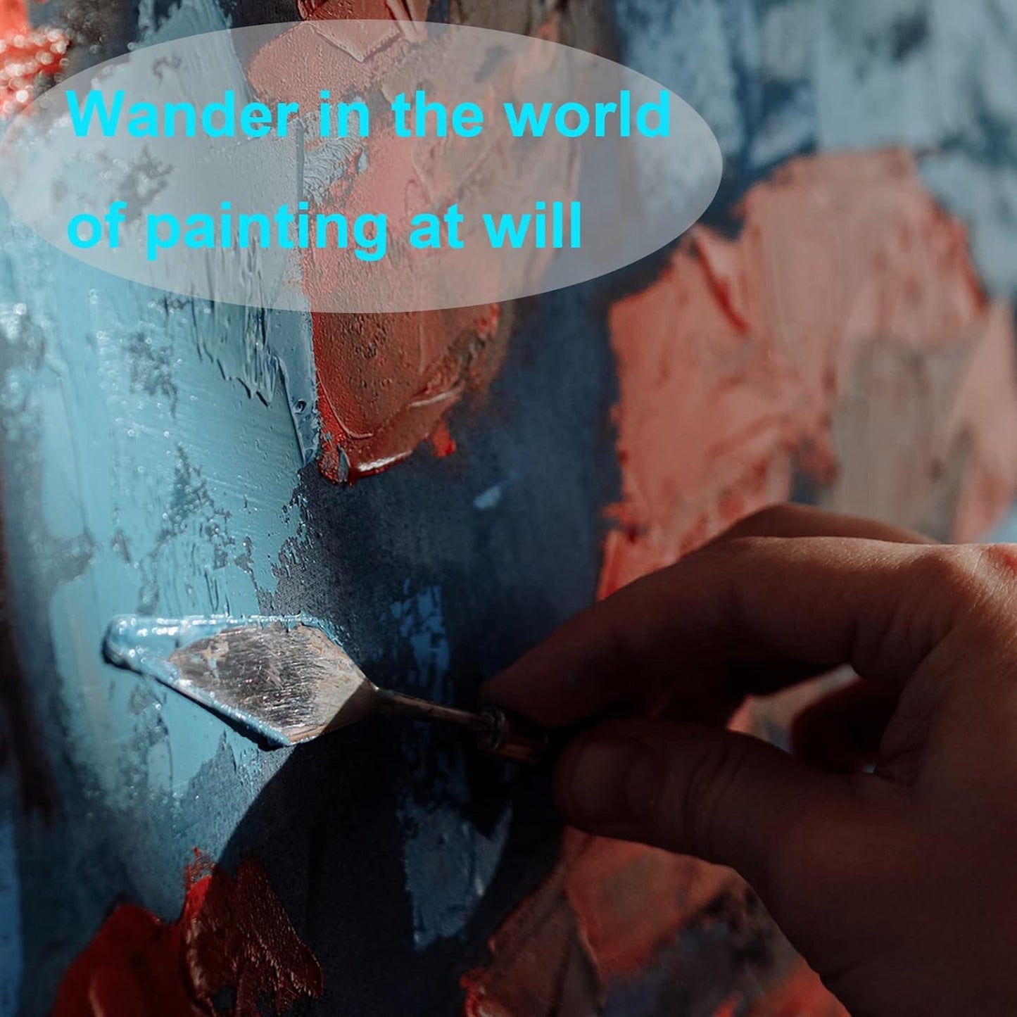 Palette knifes Painting Knife Set for Oil, Acrylic Paint,Cake Decorating,Stainless Steel Pallet Knife Paint Knife Art Spatula for Various Types of Painting,ColorMixing,Smearing (10)