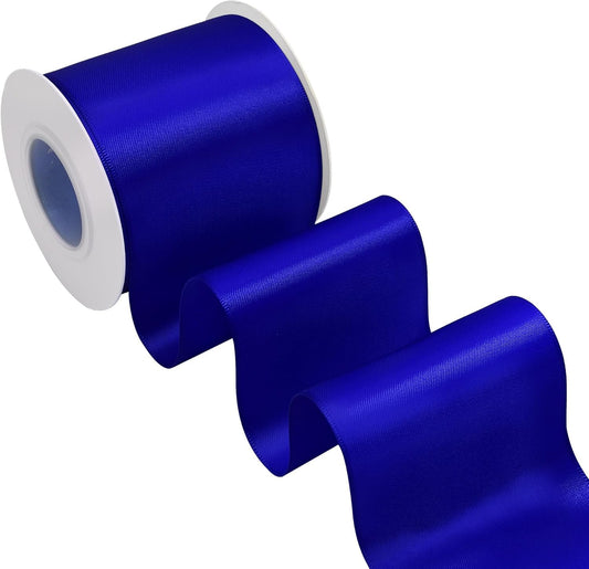 Cobalt Blue Satin Ribbon 3 Inch X 15 Yards Solid Color Double Faced Ribbons Perfect for Crafts Wedding Decor Bow Making Arts Sewing and More