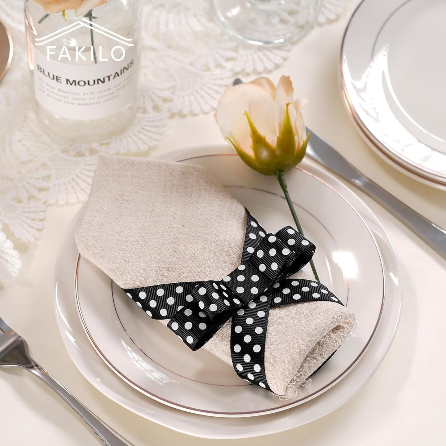 Polka Dot Grosgrain Ribbon 3/4 Inch, 25 Yards Spool Black and White Dot Craft Ribbon for Christmas Gift Wrapping DIY Crafts Hair Bows Wedding Party Decor Sewing and Home Decoration