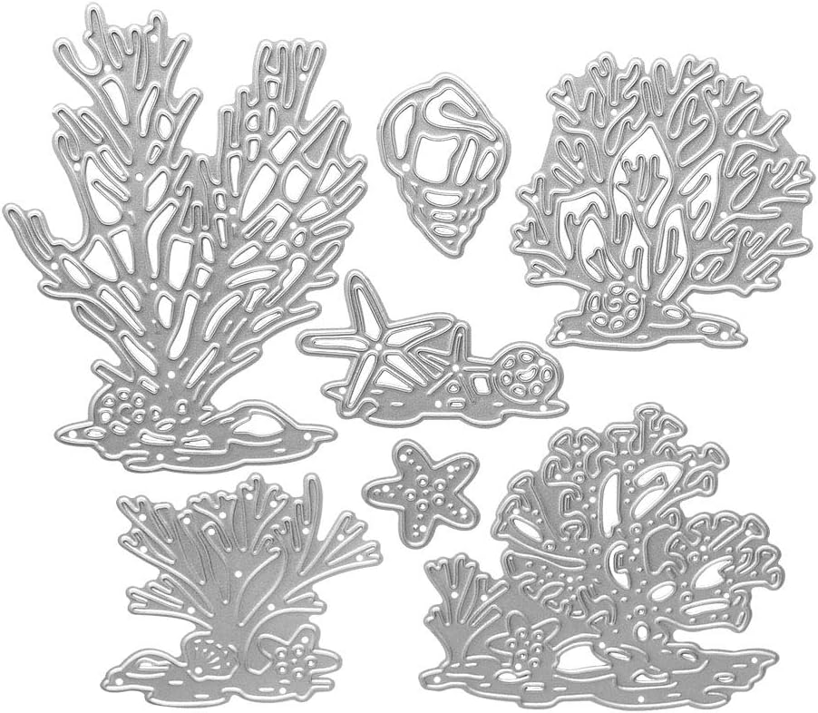Metal Beach Shell Starfish Conch Coral Cutting Dies, Ocean Life Die Cuts Embossing Stencils Template Mould for Card Scrapbooking and DIY Craft