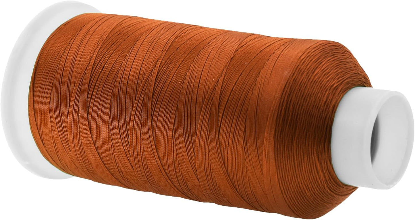 Mandala Crafts Burnt Orange Heavy Duty Thread -1500 Yds Tex 90 Thread for Sewing Drapery Jeans Leather Hair Outdoor Marine Upholstery