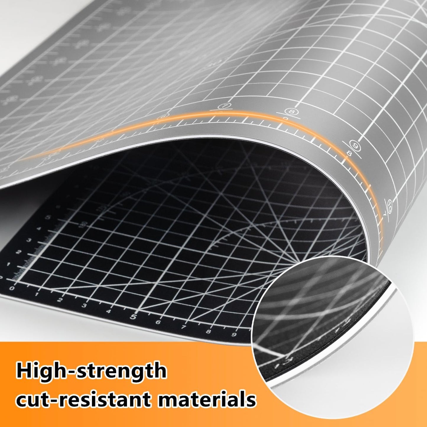 Ecraft Large Self Healing Cutting Mat: 24" x 36" Double Sided 5-Ply Hobby Mat, A1 Rotary Cutting Sewing Mat for Crafts, Fabric,Sewing,Quilting,Scrapbooking,Projects,Grey/Black