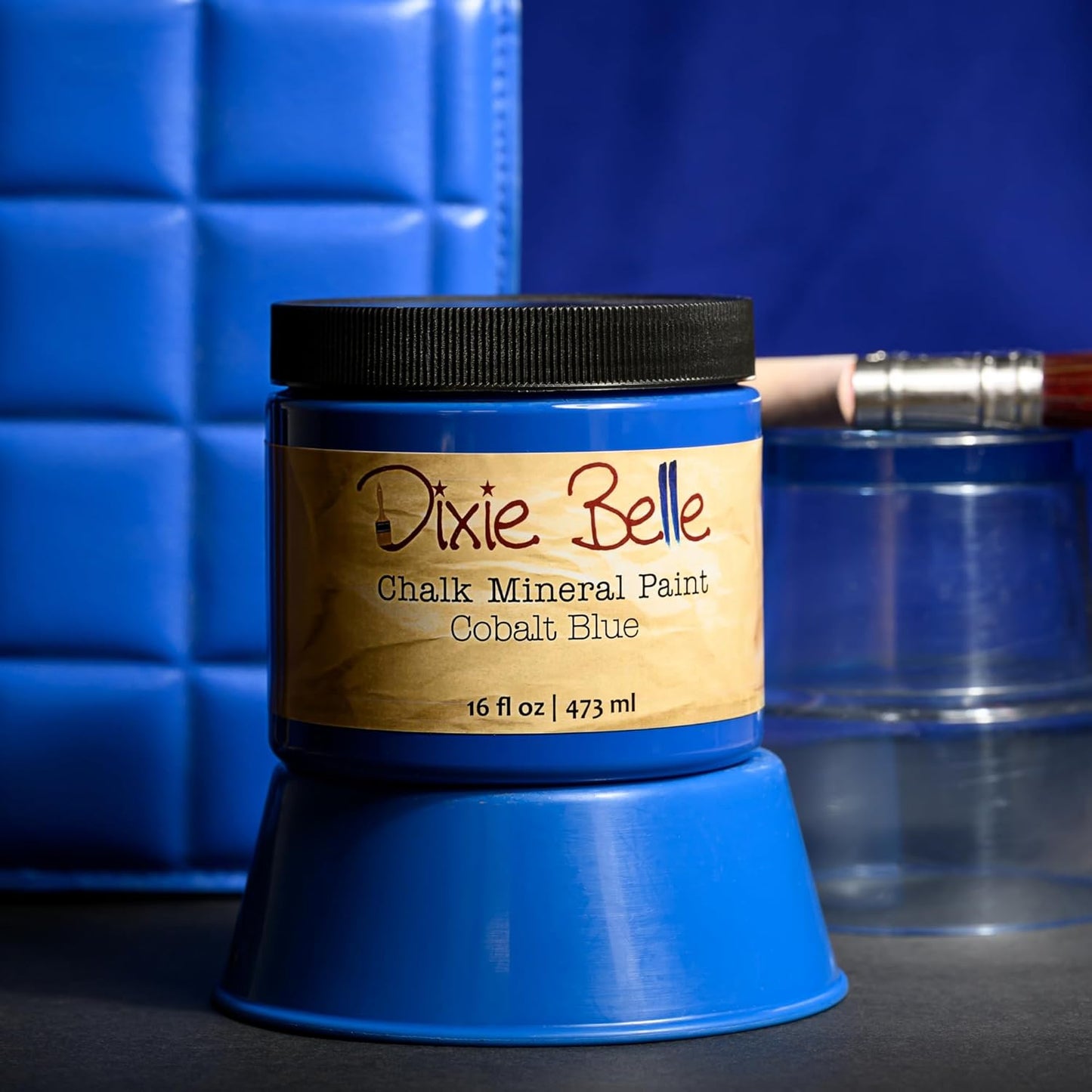 Dixie Belle Paint Company Chalk Finish Furniture Paint - Cobalt Blue (1 Gallon - 128oz) - Matte Vibrant Blue Chic Chalk Mineral DIY Furniture Paint