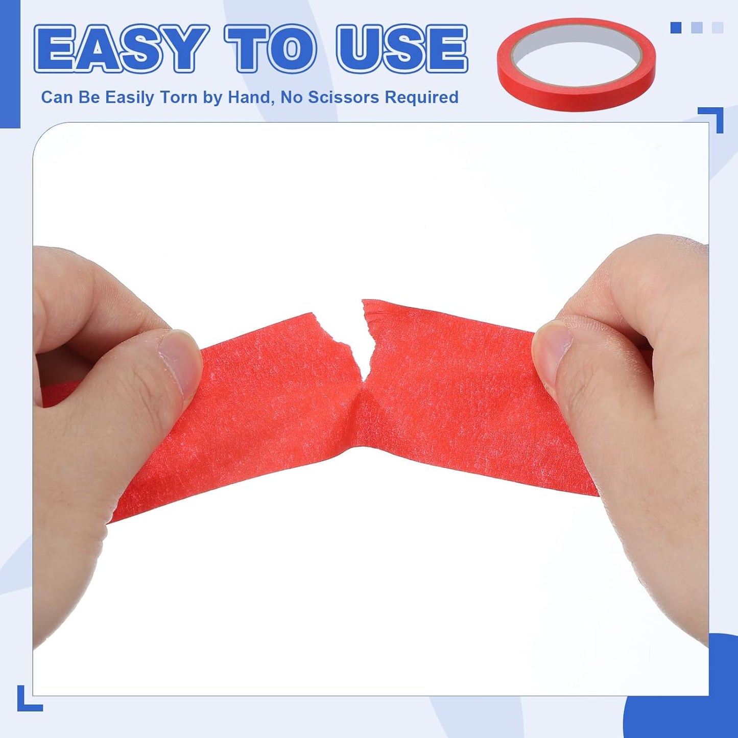 MECCANIXITY Masking Tape 1.4 Inch x 21 Yard Painter's Tape Red Paint Tapes for DIY Crafts Arts Drawing Decoration Labeling Car Painting Artist Teachers, Pack of 6