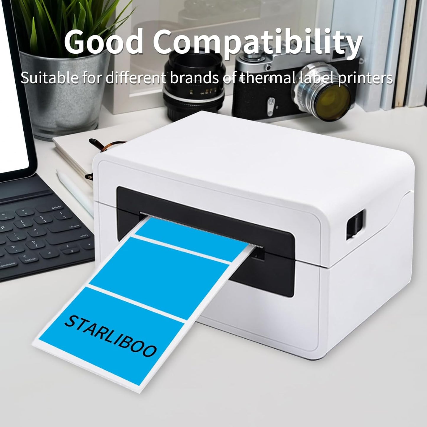 STARLIBOO 2x3 inch Color Direct Thermal Labels for Shipping, Barcodes, Address, Thermal Labels Stickers Compatible with Rollo Label Printer & Zebra- Blue