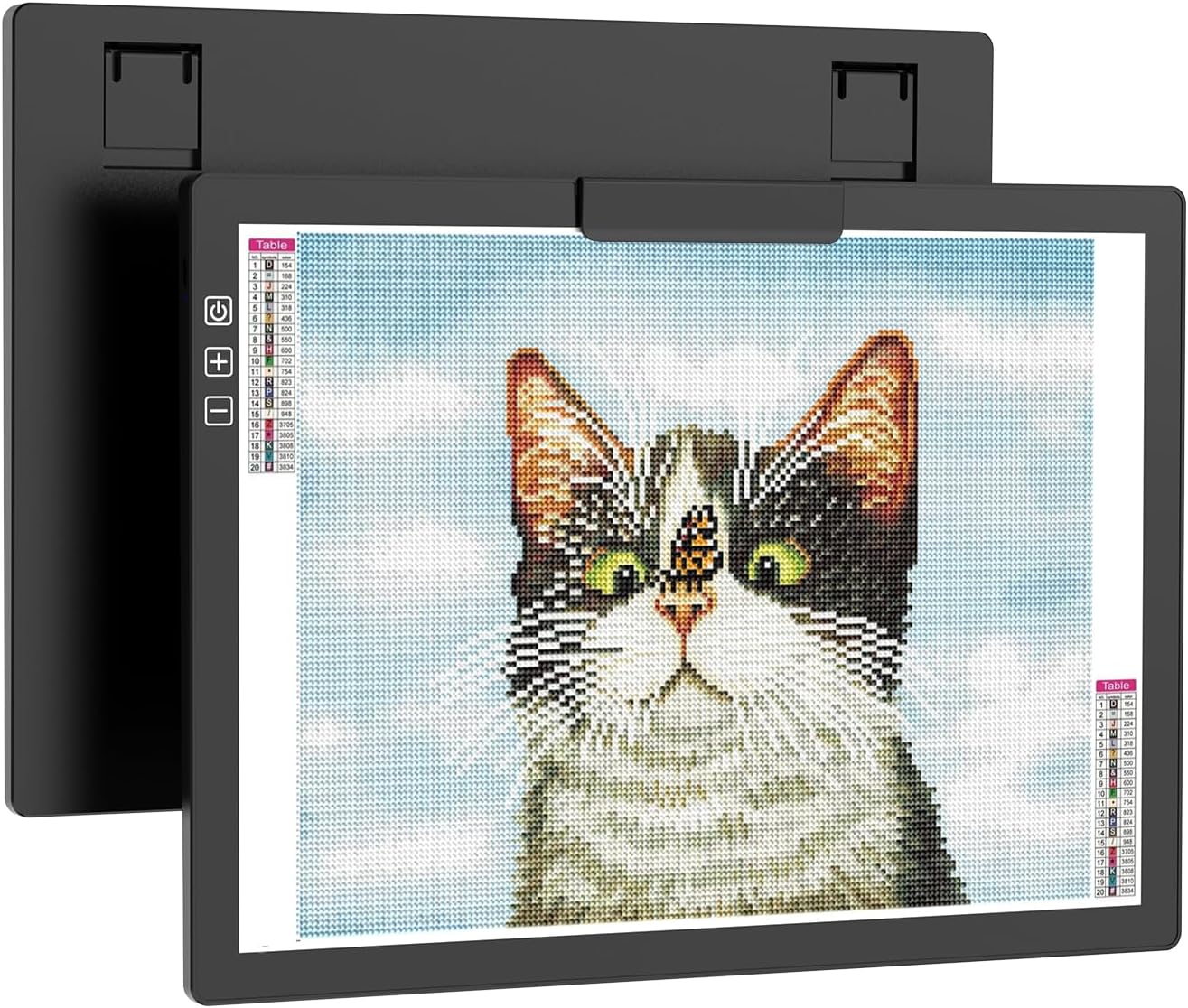 HIUKCOLED Rechargeable A4 Light Pad, Battery Powered Light Board with Top Clip＆Stand, Stepless Dimmable＆6-Level Brightness Adjustable, Wireless LED Tracing Box for Diamond Painting,Drawing,Sketching