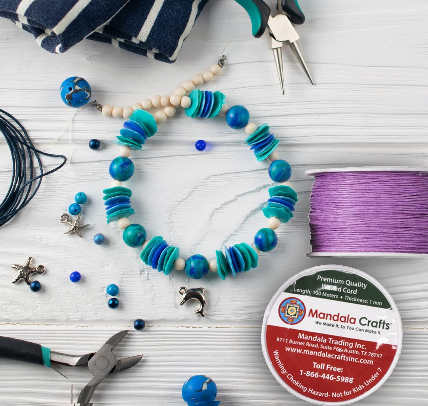 Mandala Crafts 1mm 109 Yards Lilac Cotton Waxed Cord for Jewelry Making Bracelet Cord Waxed String - Beading String Thread Jewelry Cords for Necklaces String