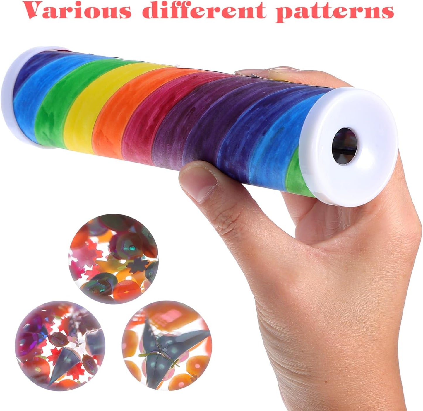 DOITOOL Blank Kaleidoscope Making Kit for Kids, 12 Pcs DIY Kaleidoscope Kit Variety Tool, Preschool Material for Teaching