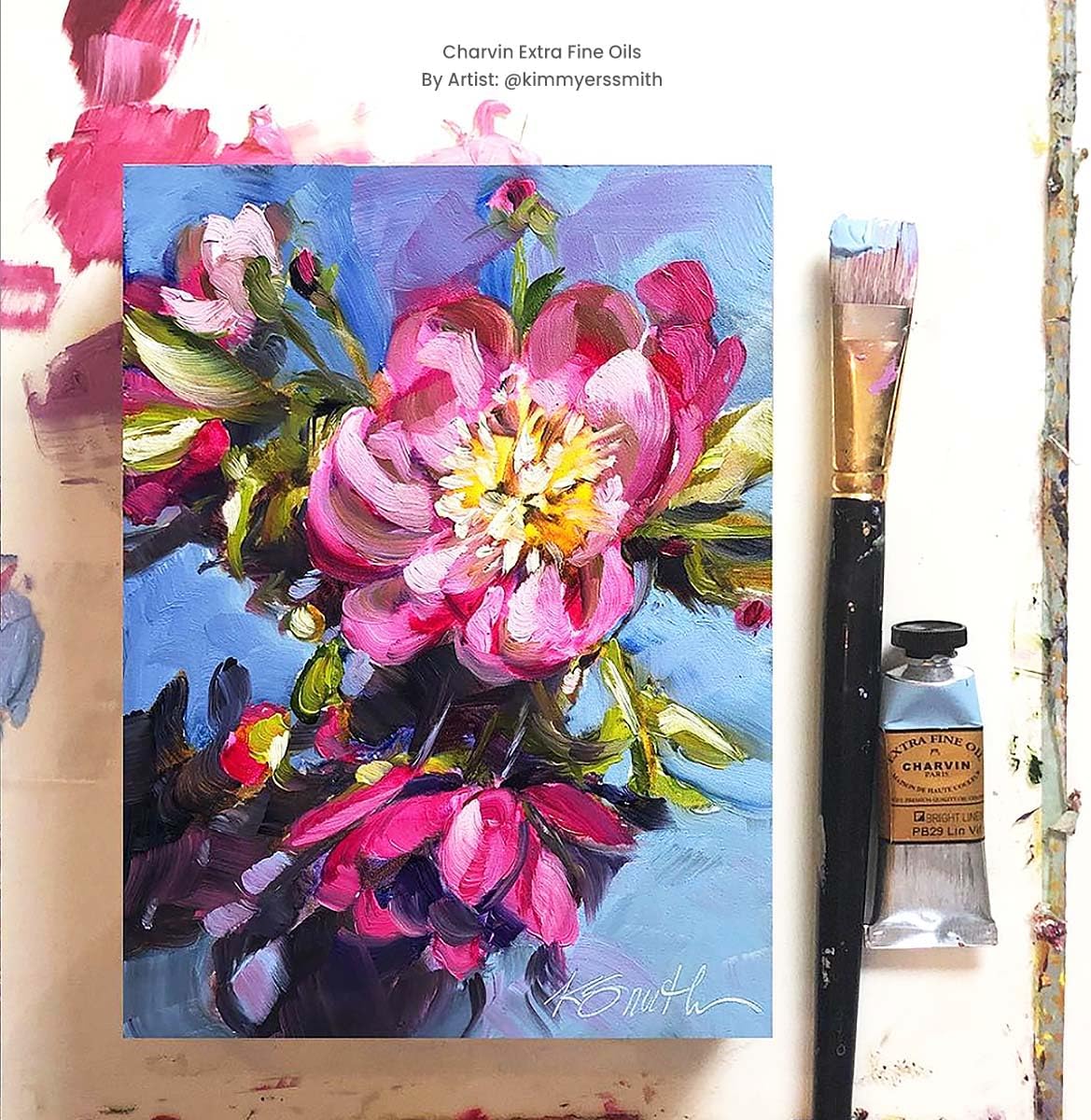 Charvin Extra Fine Oil Paint, Payne's Grey 60 mL - Triple-Milled, Rich Texture, Poppy Oil-Based, Light-Fast, Handmade, Archival Quality