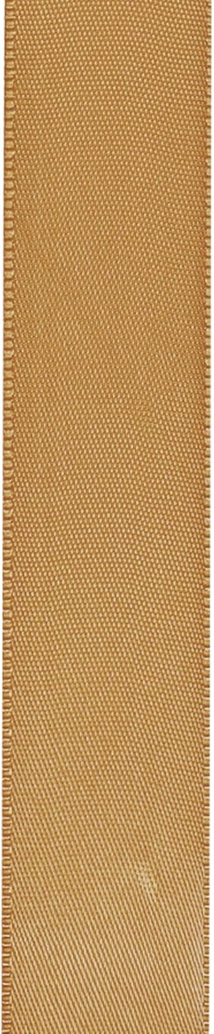 LIUYAXI Old Gold Double Faced Satin Ribbon, 1" X Continuous 25 Yards, Ribbons Perfect for Gift Wrapping Wedding Bouquet Decor DIY Craft Bow Making & Other Projects